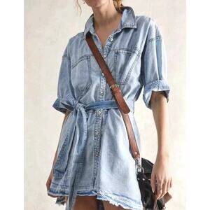 We The Free denim Jenny tunic mini dress size Small